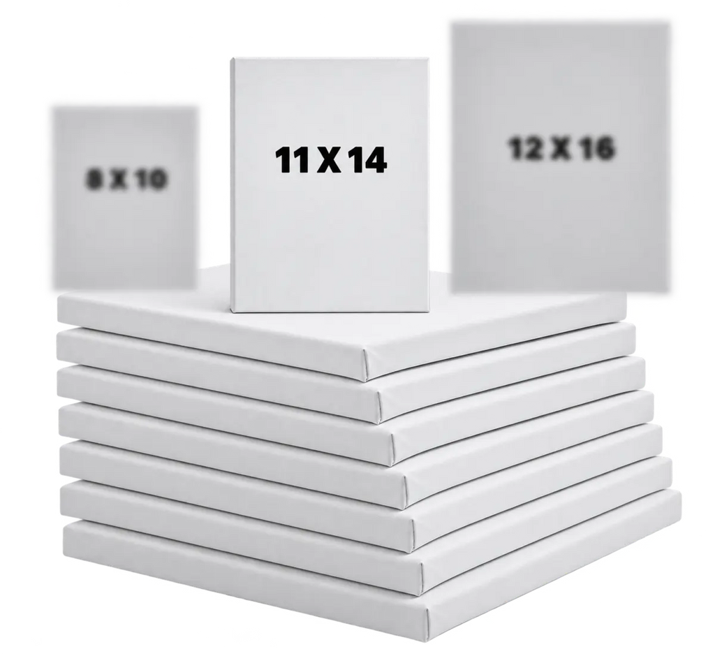 11×14 blank stretched canvas bundles with size comparison
