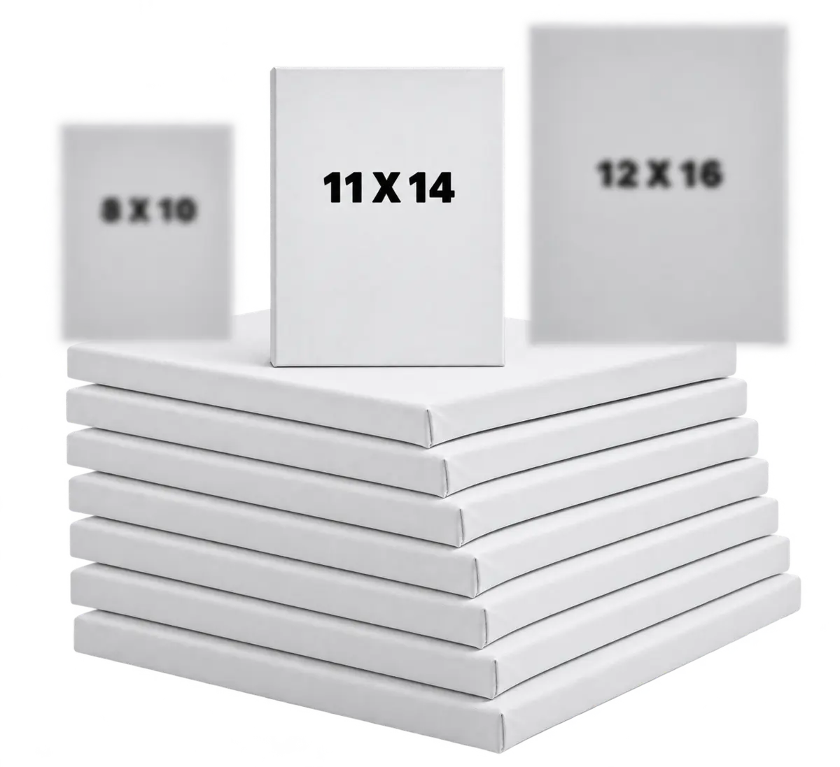 11×14 blank stretched canvas bundles with size comparison
