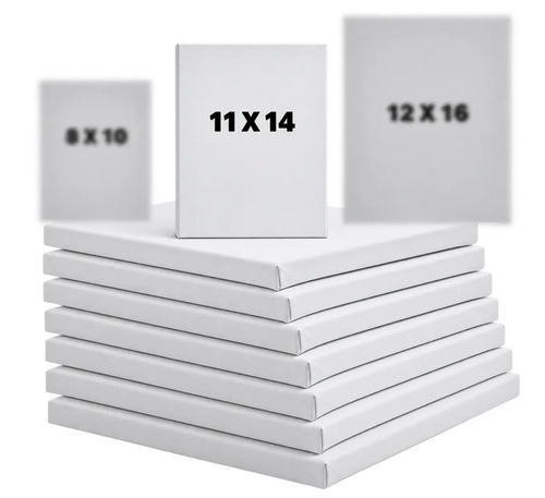11×14 blank stretched canvas bundles with size comparison