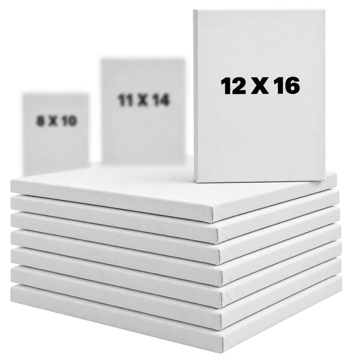 12×16 blank stretched canvas bundles with size comparison