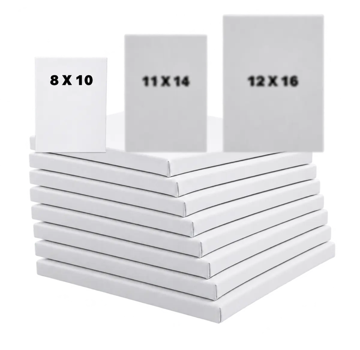 8×10 blank stretched canvas bundles with size comparison