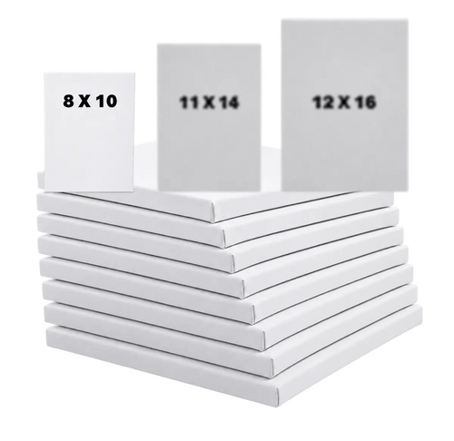 8×10 blank stretched canvas bundles with size comparison